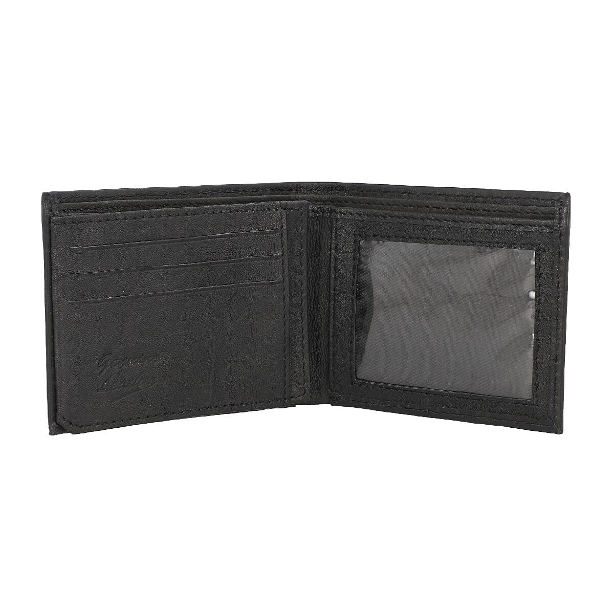 Black 100% Genuine Leather RFID Protected Bi-Fold Men's Wallet