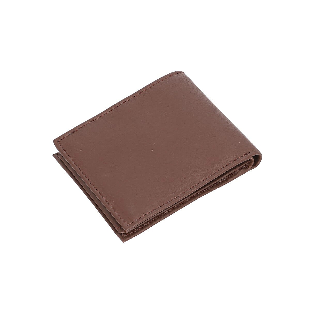 Brown 100% Genuine Leather RFID Protected Bi-Fold Men's Wallet (4.5x4) image number 2