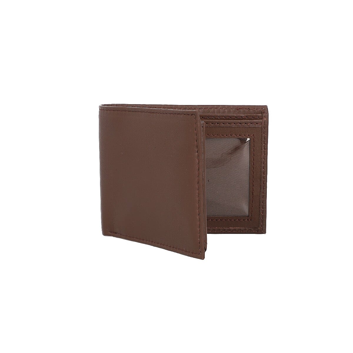 Brown 100% Genuine Leather RFID Protected Bi-Fold Men's Wallet (4.5x4) image number 3