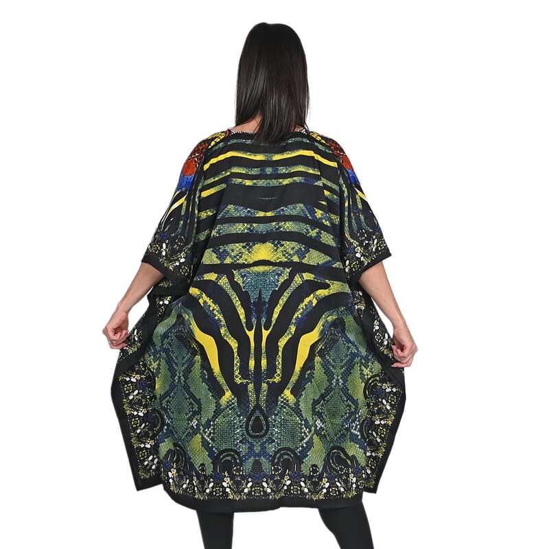 JOVIE Blue Snake V-Neck Kaftan - One Size Fits Most