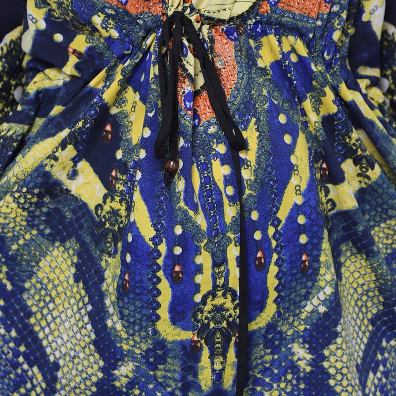 JOVIE Blue Snake V-Neck Kaftan - One Size Fits Most