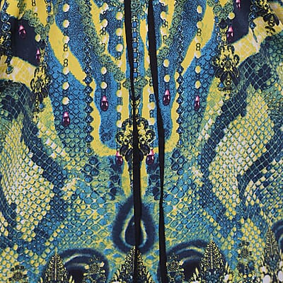 JOVIE Turquoise Snake V-Neck Kaftan - One Size Fits Most