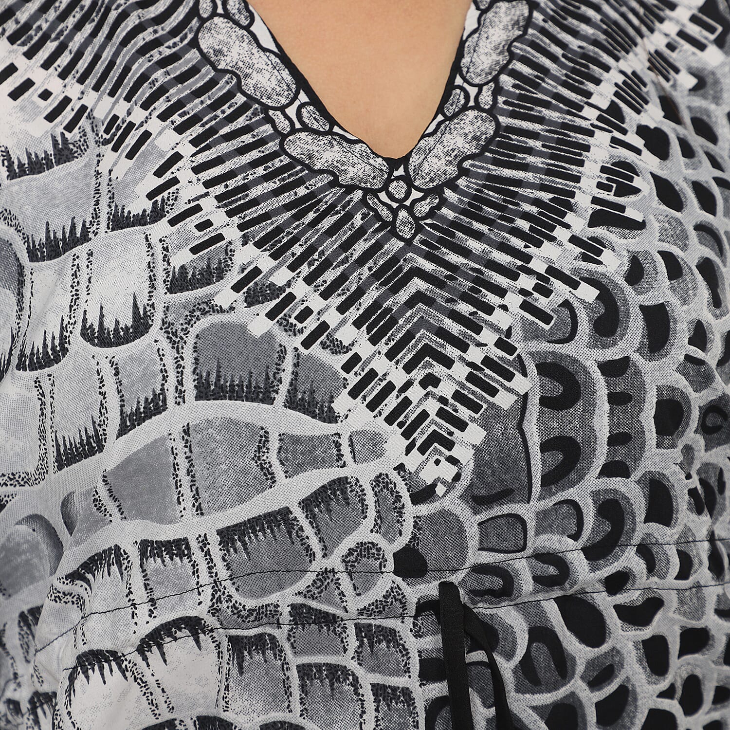 JOVIE Gray Reptile/Leopard V-Neck Kaftan Dress - One Size Fits Most , Holiday Dress , Swimsuit Cover Up , Beach Cover Ups , Holiday Clothes