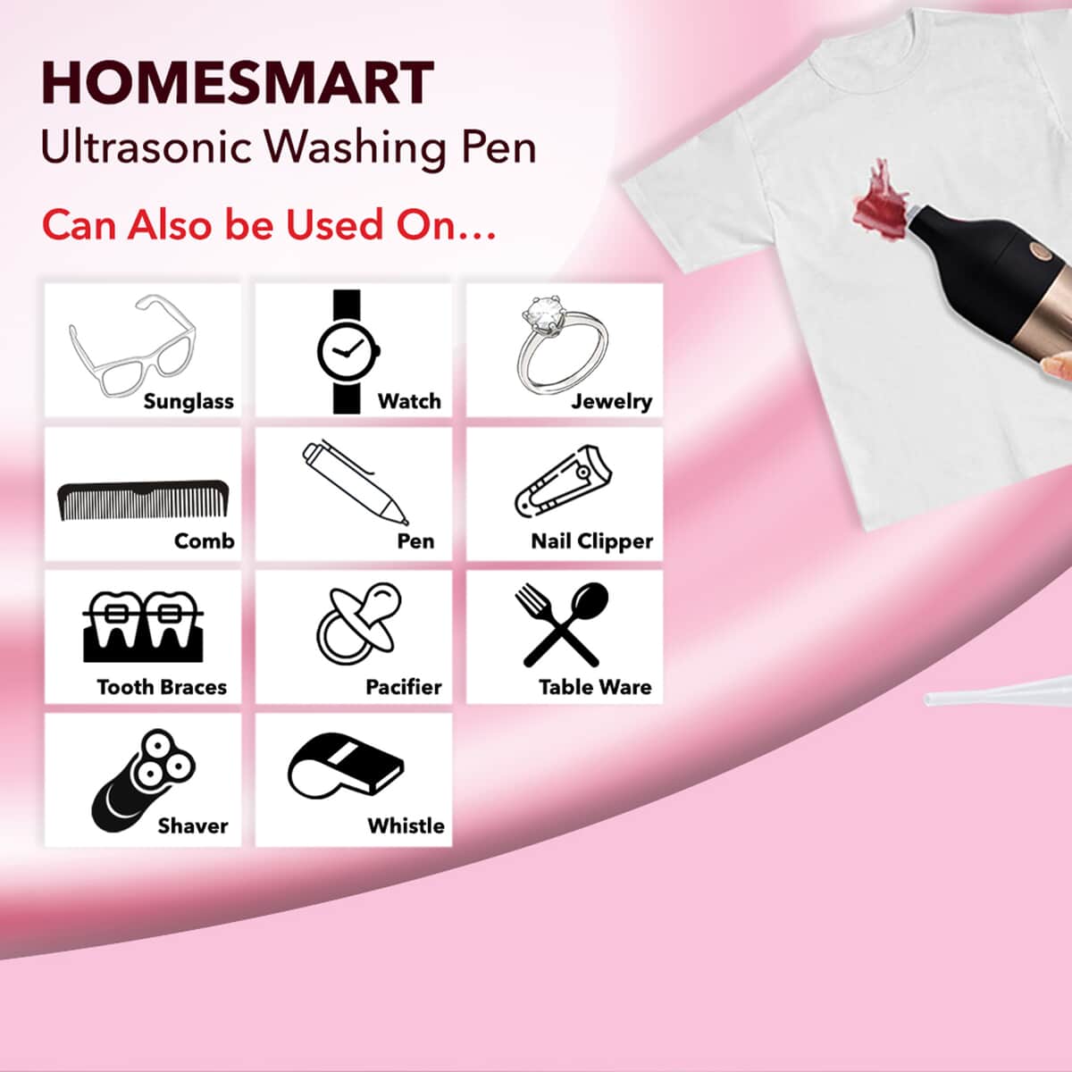 Homesmart Portable Ultrasonic Washing Pen- Golden (12W, 2000mAh) image number 3