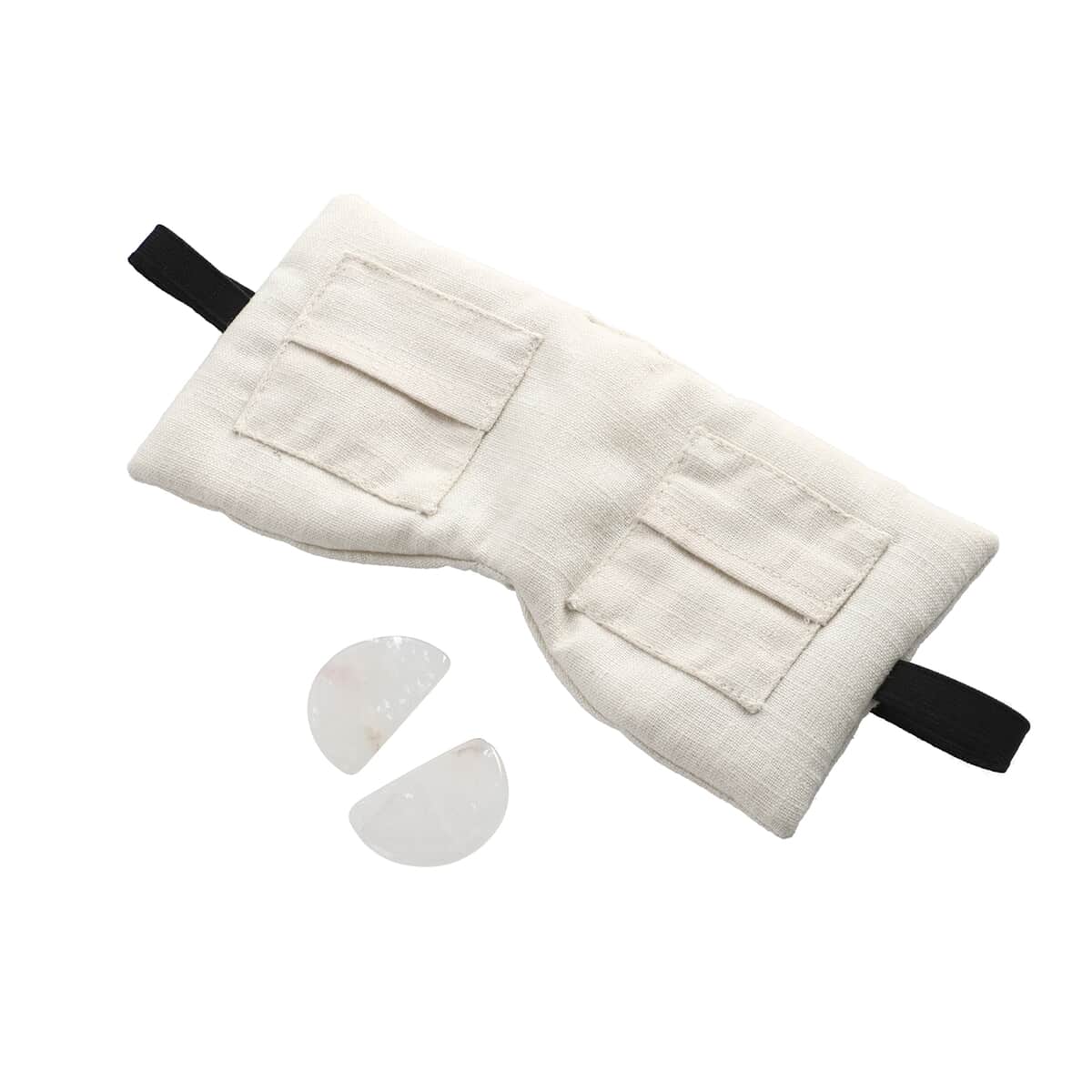 Cotton, Eye Pillow With Pockets & Removable Quartz For Eye Rejuvenation image number 0