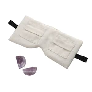 Cotton, Eye Pillow With Pockets & Removable Crystal For Eye Rejuvenation