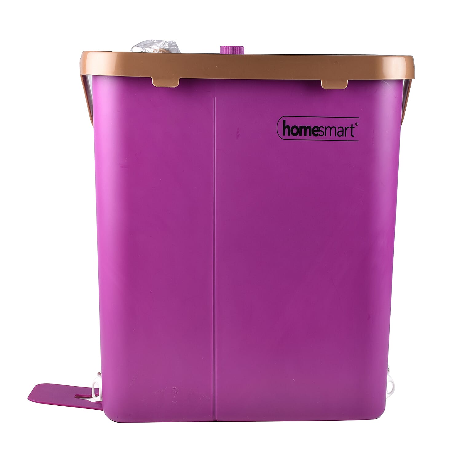 Homesmart PVA & Stainless Steel Mini Sponge Mop with Cleaning Bucket - Purple & Gold