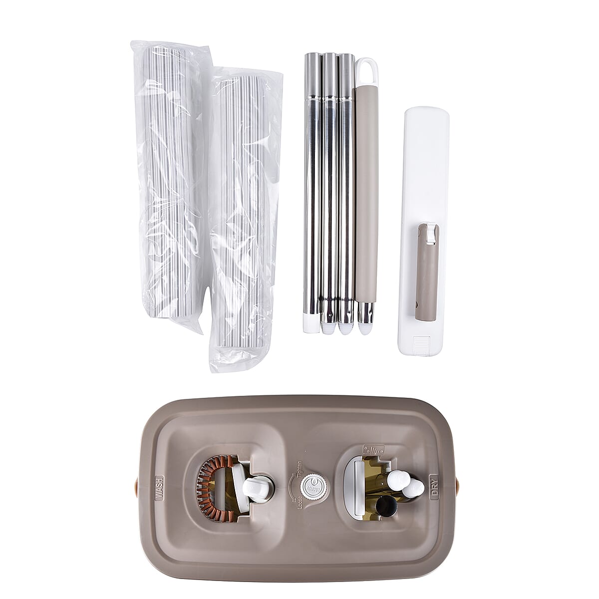 Homesmart PVA & Stainless Steel Mini Sponge Mop with Cleaning Bucket - White & Gold image number 6