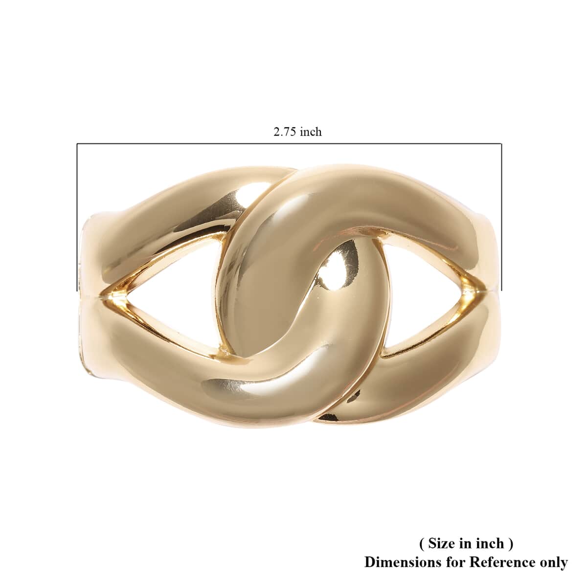 Link Style Fancy Bangle Bracelet in Goldtone (6.75 In) image number 3