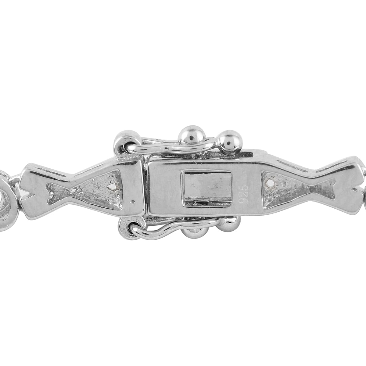 AAA Kagem Emerald and White Zircon Bracelet in Rhodium Over Sterling Silver (7.25 In) 2.60 ctw image number 2