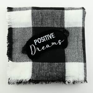 SHIRALEAH Positive Dreams Throw and Eye Mask Travel Set - Black and White (Blanket, Mask)