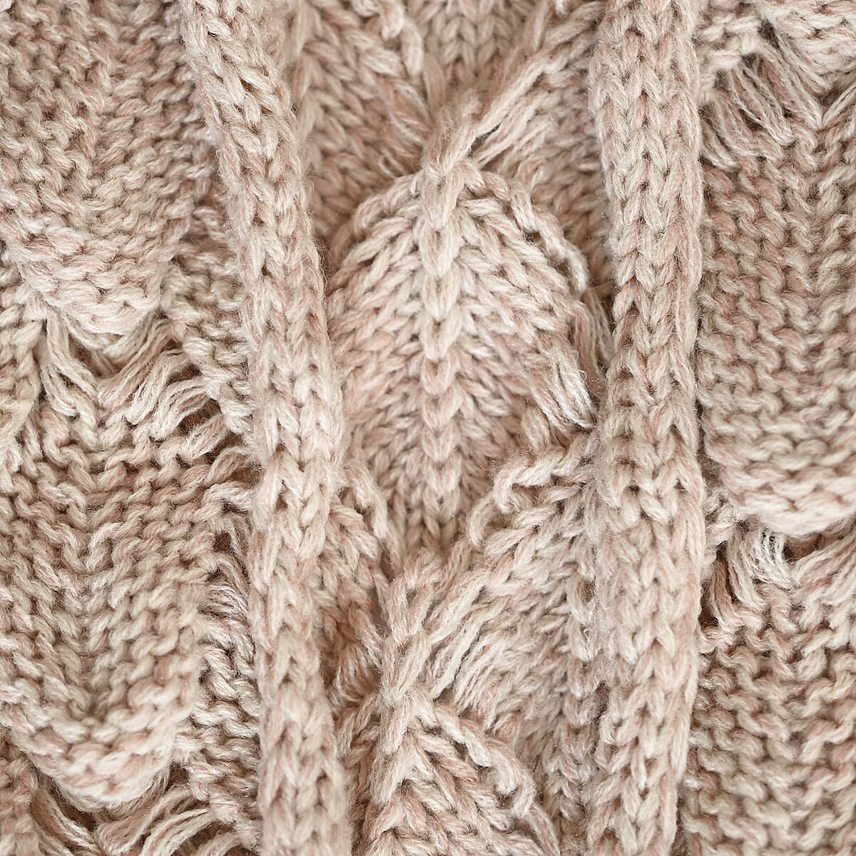 SHIRALEAH Blush Mermaid Tail Knitted Blanket image number 1