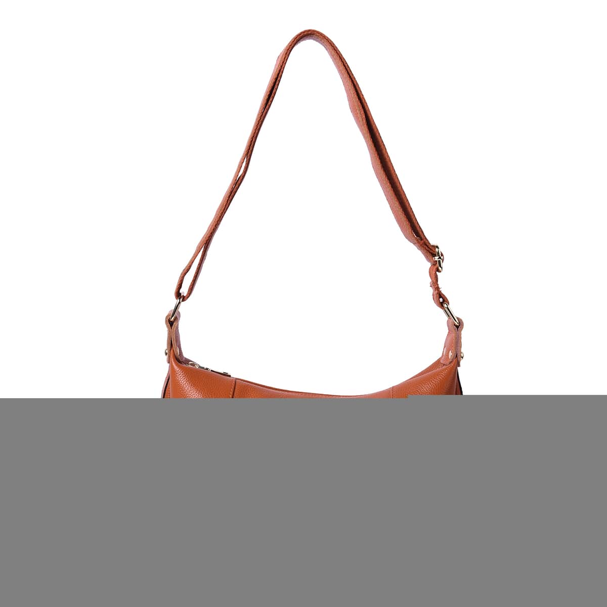 Brown Genuine Leather Crossbody Bag with Tassel & Shoulder Strap image number 0