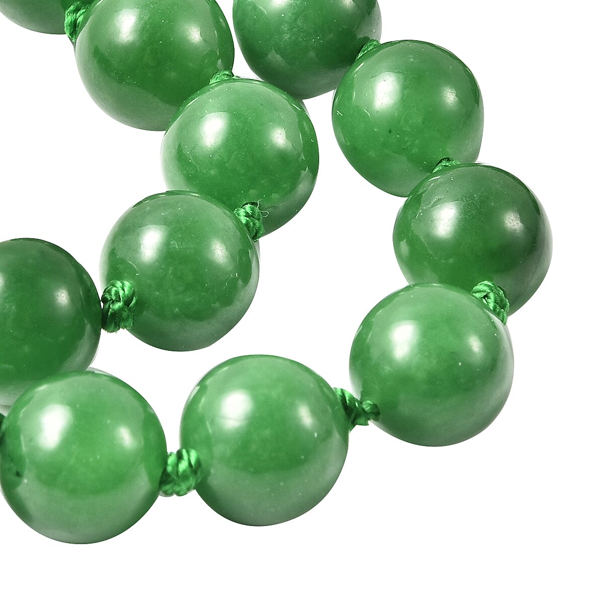 Green Jade and Natural Russian Diopside Necklace 20 Inches with Dragon Lock in Rhodium Over Sterling Silver 403.50 image number 2