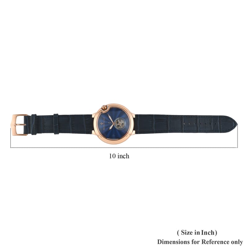 Christian Van Sant Cyclone Automatic Movement Watch with Blue Leather Band 46mm