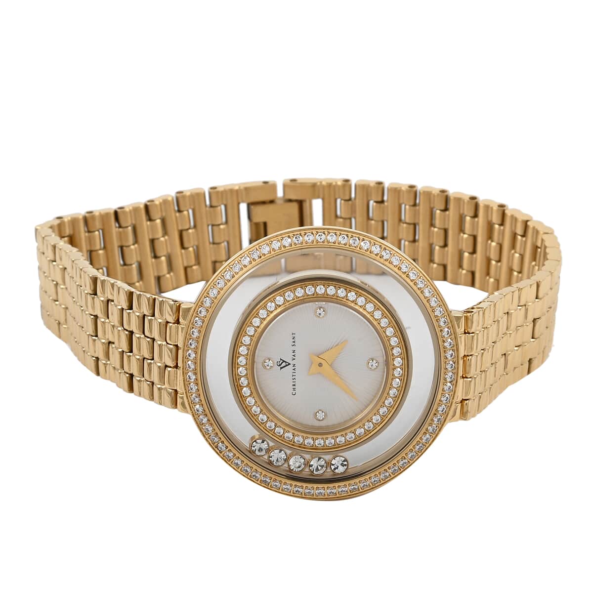 Christian Van Sant Austrian Crystal Women's Gracieuse Swiss Quartz Movement Watch 34mm | Designer Bracelet Watch | Analog Luxury Wristwatch image number 0