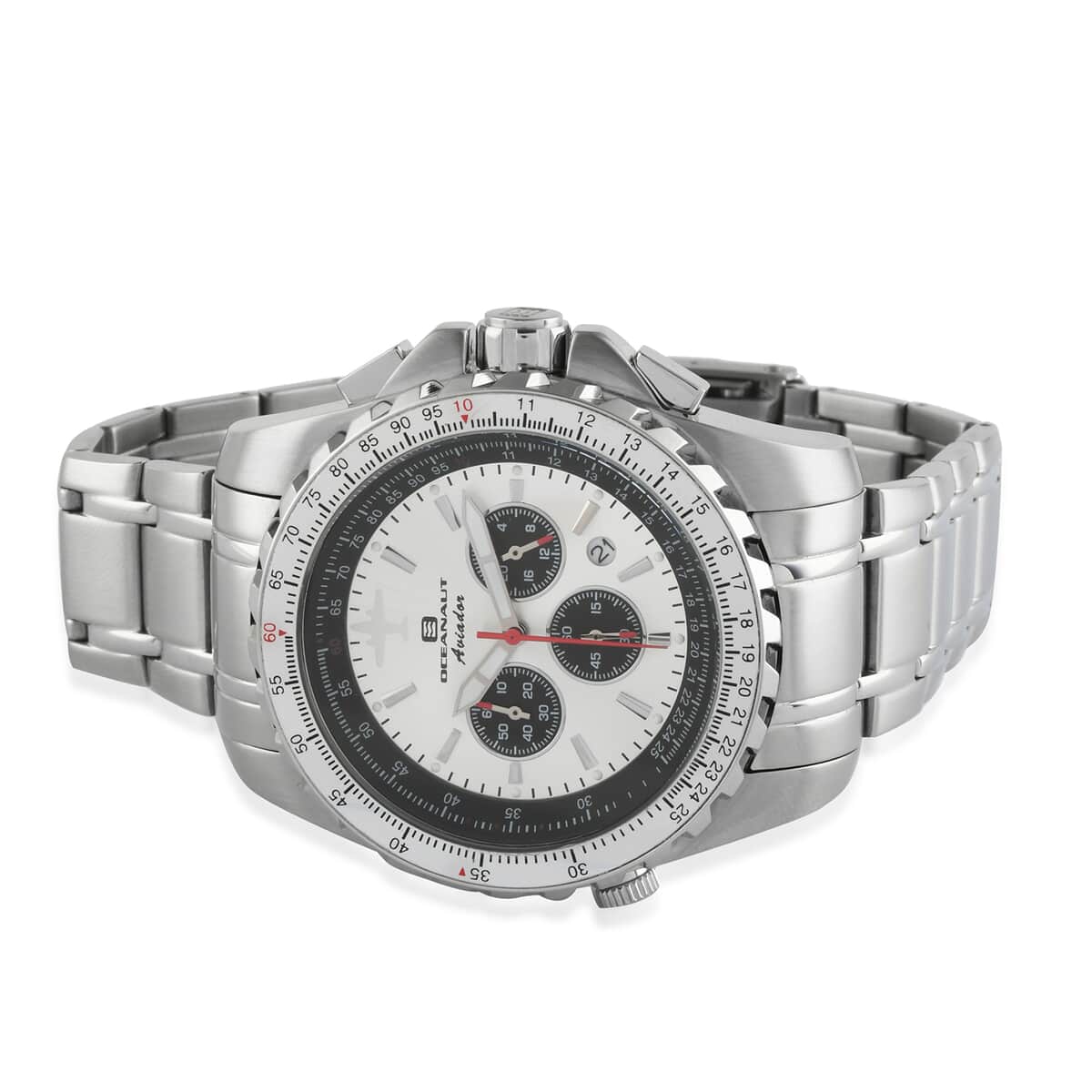 Oceanaut Aviador Pilot Quartz Movement Watch with Silver Dial 45mm , Designer Bracelet Watch , Analog Luxury Wristwatch image number 0