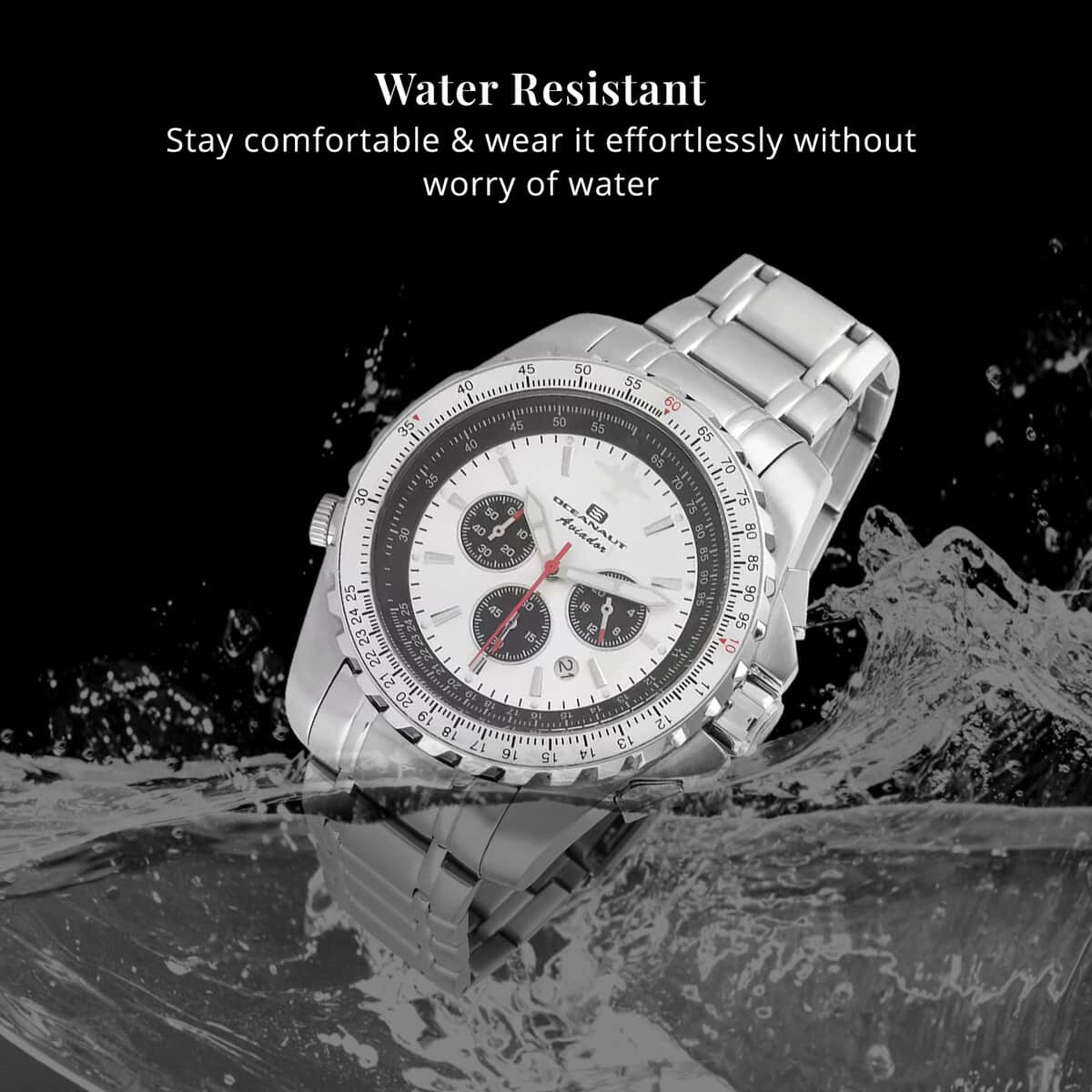 Oceanaut Aviador Pilot Quartz Movement Watch with Silver Dial 45mm , Designer Bracelet Watch , Analog Luxury Wristwatch image number 3