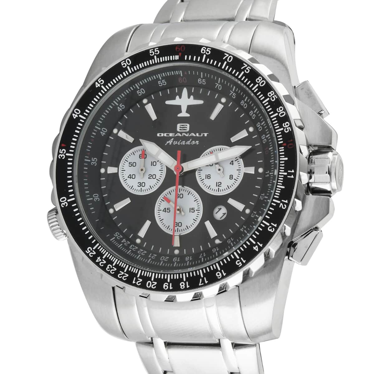 Oceanaut Aviador Pilot Quartz Movement Watch with Black Dial 45mm | Designer Bracelet Watch | Analog Luxury Wristwatch image number 2