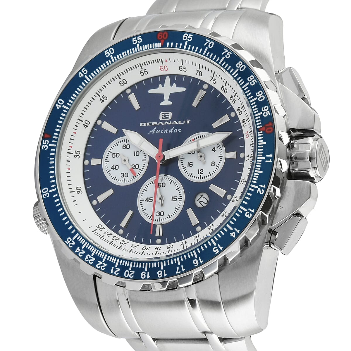 Oceanaut Aviador Pilot Quartz Movement Watch with Blue Dial 45mm , Designer Bracelet Watch , Analog Luxury Wristwatch image number 2