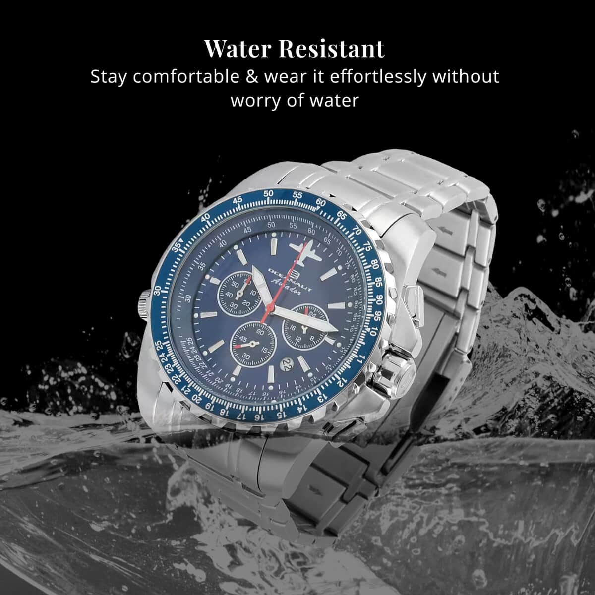 Oceanaut Aviador Pilot Quartz Movement Watch with Blue Dial 45mm , Designer Bracelet Watch , Analog Luxury Wristwatch image number 3