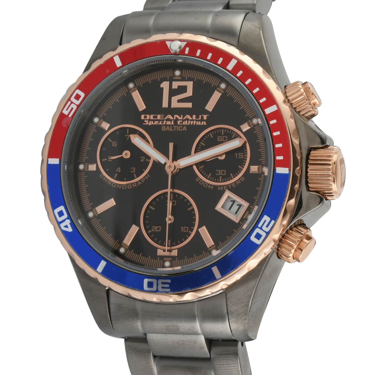 OCEANAUT Baltica Special Edition Swiss Parts Quartz Movement Stainless Steel Watch with Black Dial (42mm) image number 2