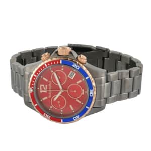 Oceanaut Baltica Special Edition Swiss Parts Quartz Movement Stainless Steel Watch with Red Dial (42mm) , Designer Bracelet Watch , Analog Luxury Wristwatch
