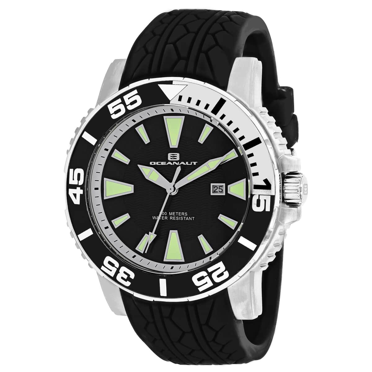 Oceanaut Marletta Quartz Movement Watch with Black Silicone Band 48mm , Designer Silicone Watch , Analog Luxury Wristwatch image number 0