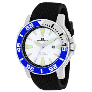 Oceanaut Marletta Quartz Movement Watch with Black Silicone Band 48mm , Designer Silicone Watch , Analog Luxury Wristwatch
