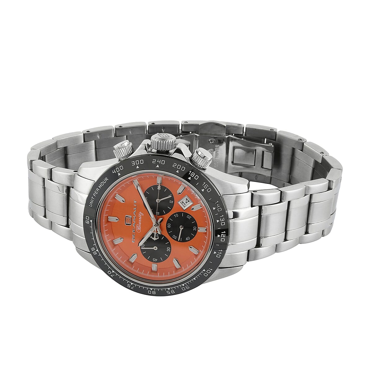 Oceanaut Biarritz Quartz Movement Watch with Orange Dial 44mm | Designer Bracelet Watch | Analog Luxury Wristwatch image number 0