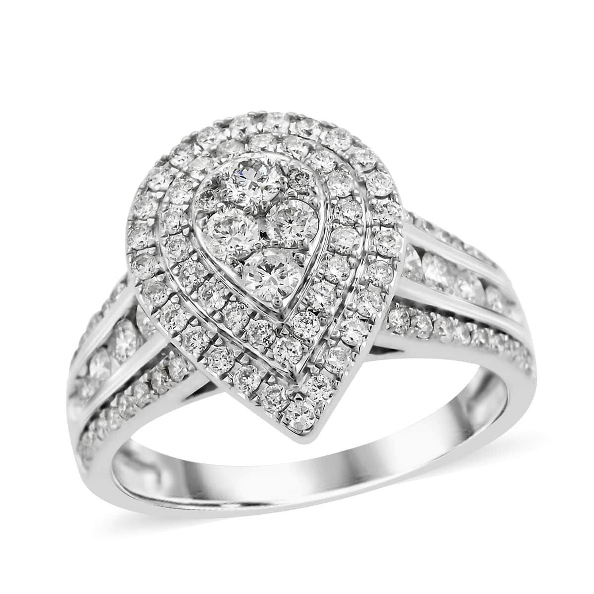 14K White Gold Diamond G SI3 Ring (Size 7.0) 4.80 Grams 1.00 ctw image number 0