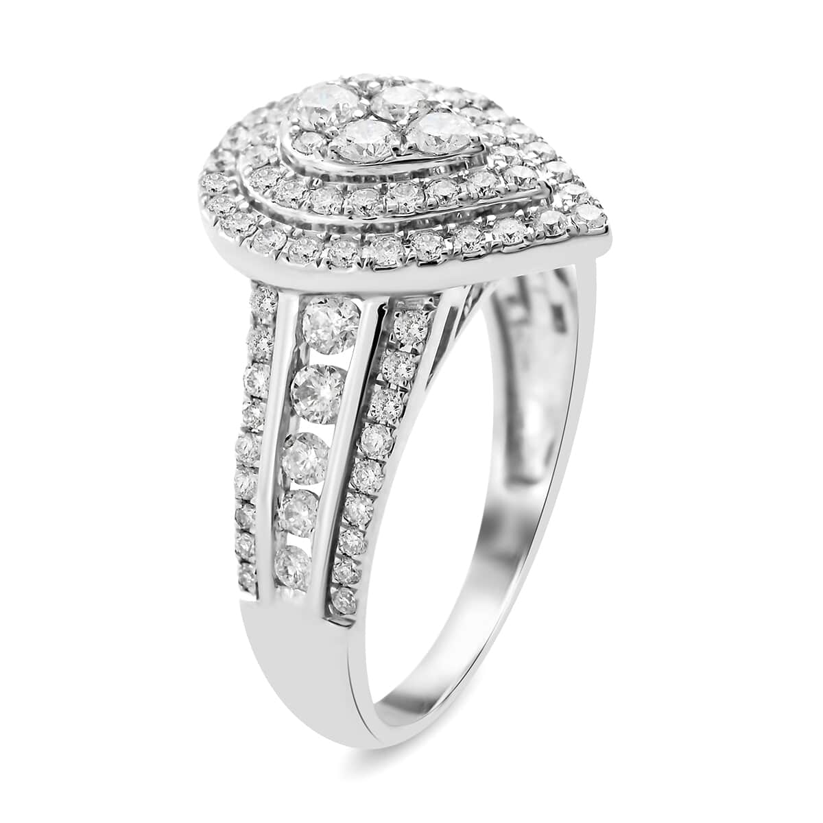 14K White Gold Diamond G SI3 Ring (Size 7.0) 4.80 Grams 1.00 ctw image number 2