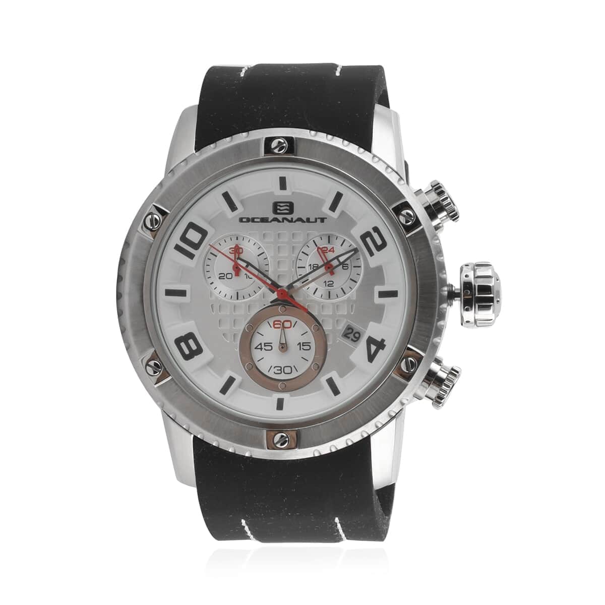 Oceanaut Impulse Sport Quartz Movement Watch with Silver Dial & Black Silicone Strap 45mm image number 0