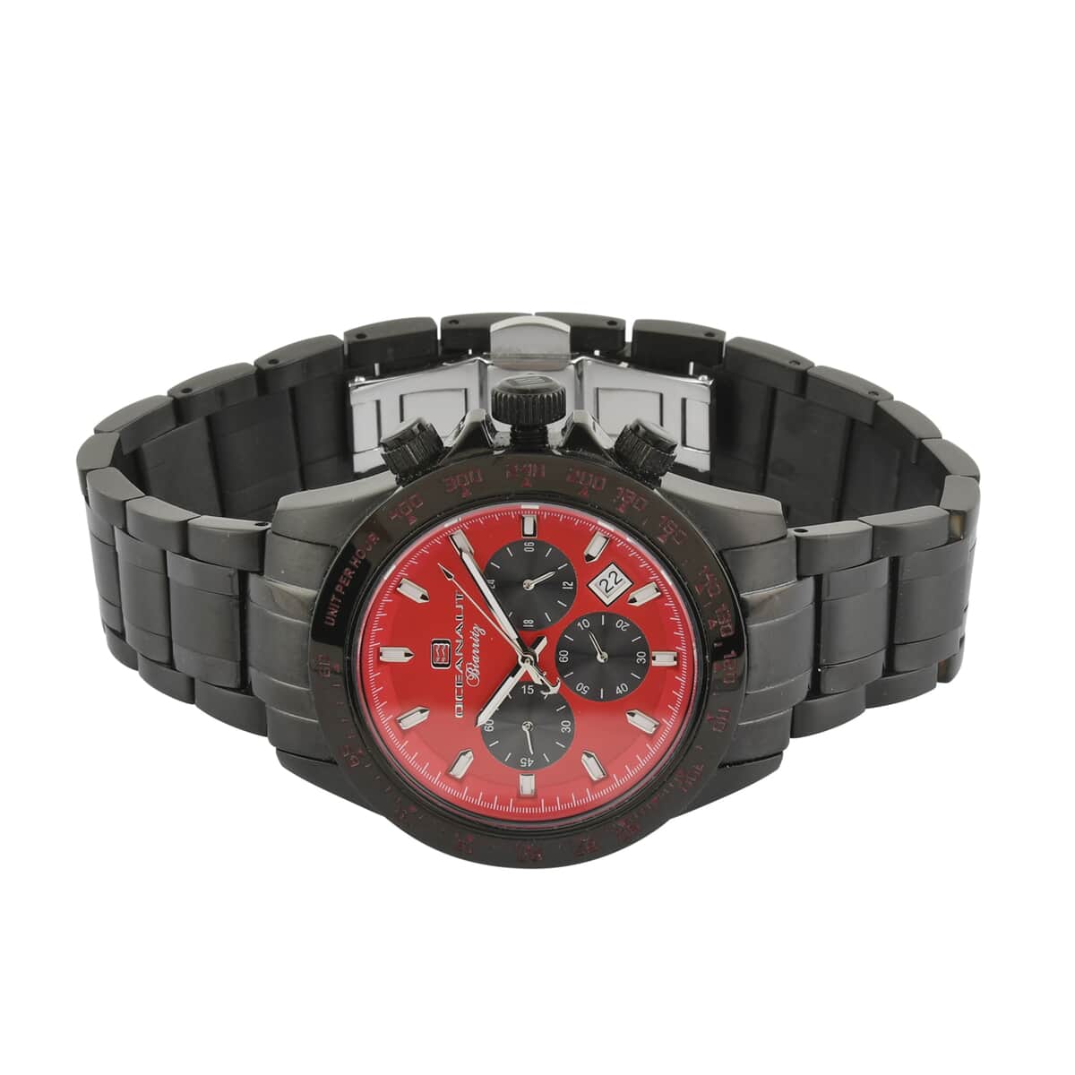 Oceanaut Biarritz Quartz Movement Watch with Red Dial & Stainless Steel Strap 44mm image number 2