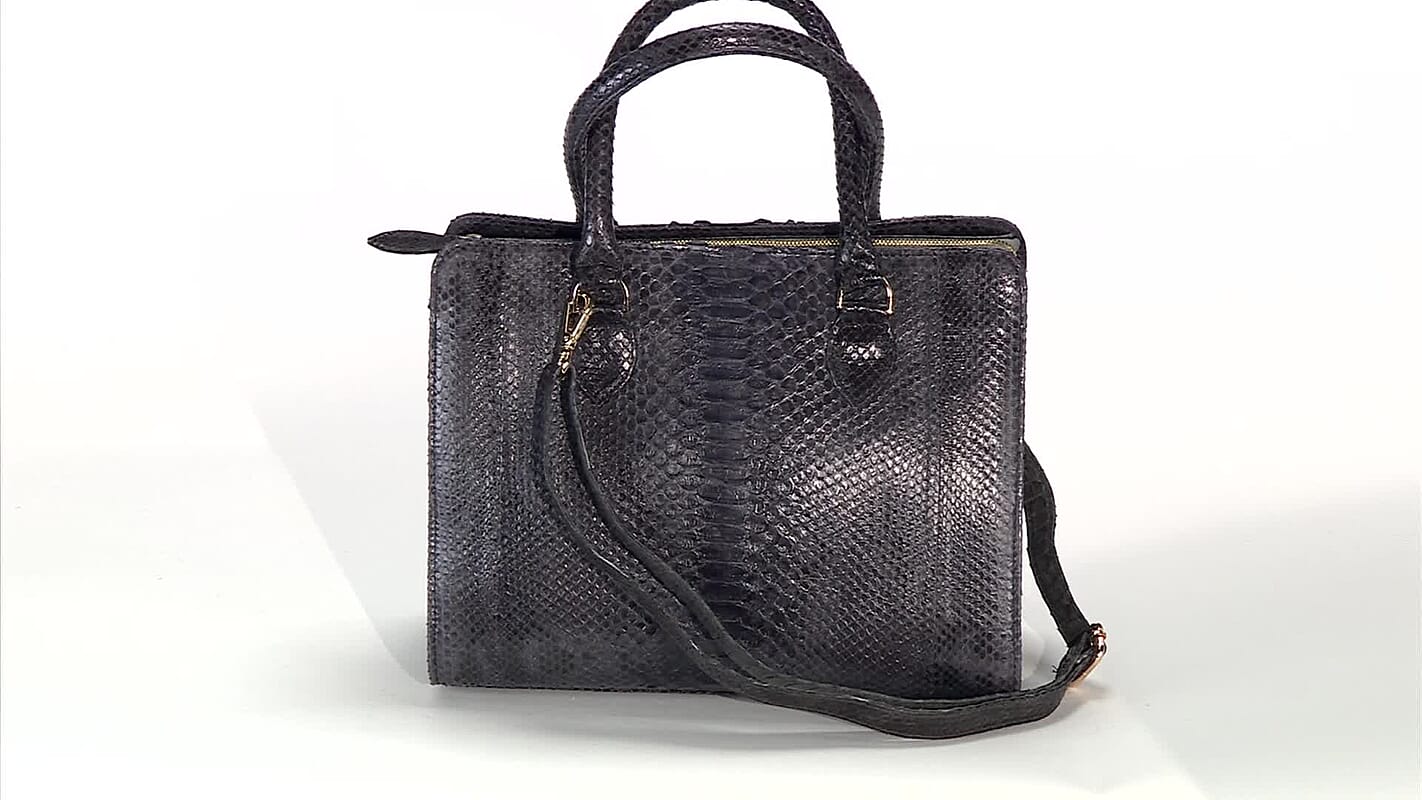 The Pelle Python Skin Bag Collection Brown 100% Genuine Python Leather Tote Bag