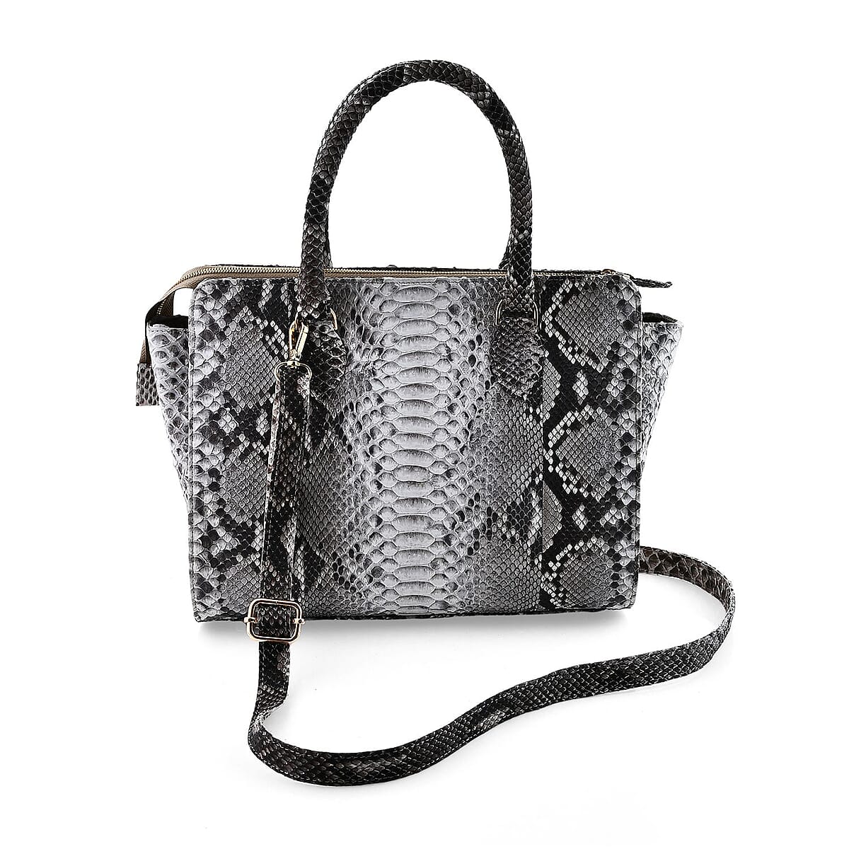 The Pelle Collection Natural Color 100% Genuine Python Leather Tote Bag for Women , Satchel Purse , Shoulder Handbag , Designer Tote Bag image number 0