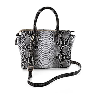 The Pelle Collection Natural Color 100% Genuine Python Leather Tote Bag for Women , Satchel Purse , Shoulder Handbag , Designer Tote Bag
