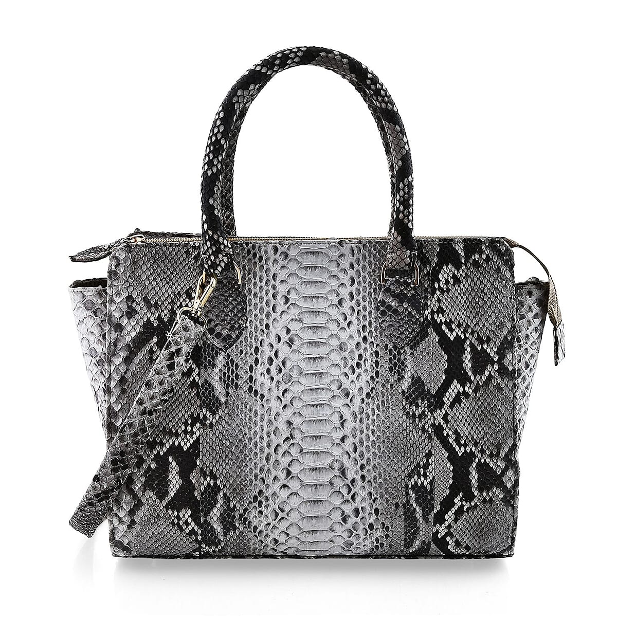 The Pelle Collection Natural Color 100% Genuine Python Leather Tote Bag for Women , Satchel Purse , Shoulder Handbag , Designer Tote Bag image number 5