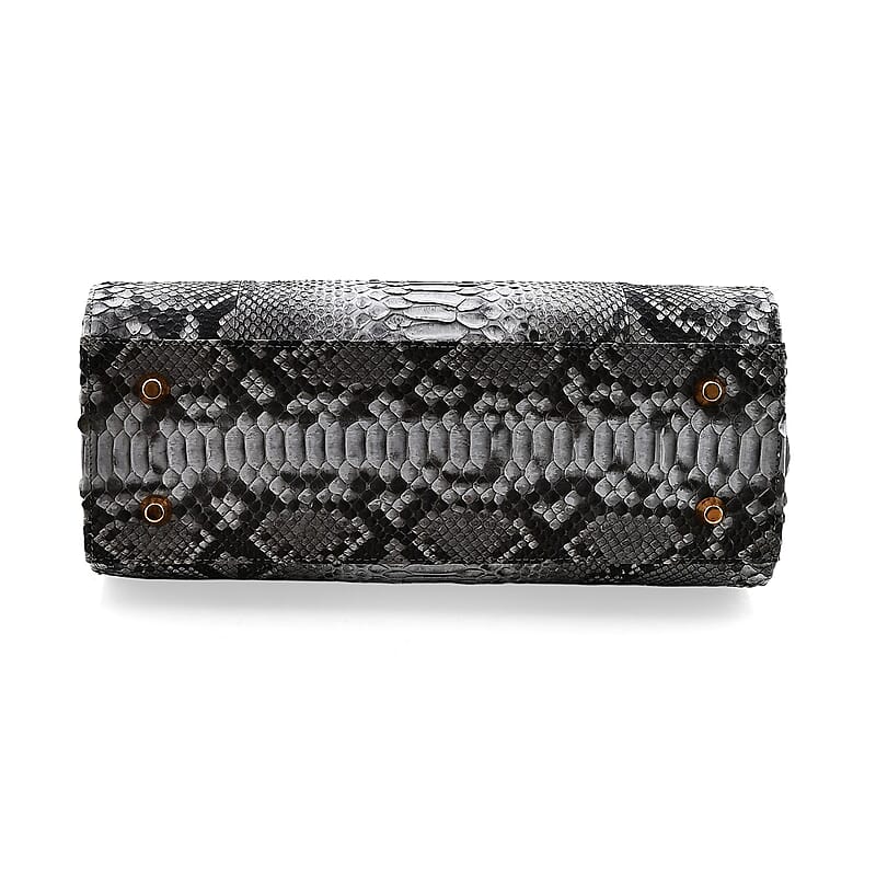 The Pelle Collection Natural Color 100% Genuine Python Leather Tote Bag for Women , Satchel Purse , Shoulder Handbag , Designer Tote Bag