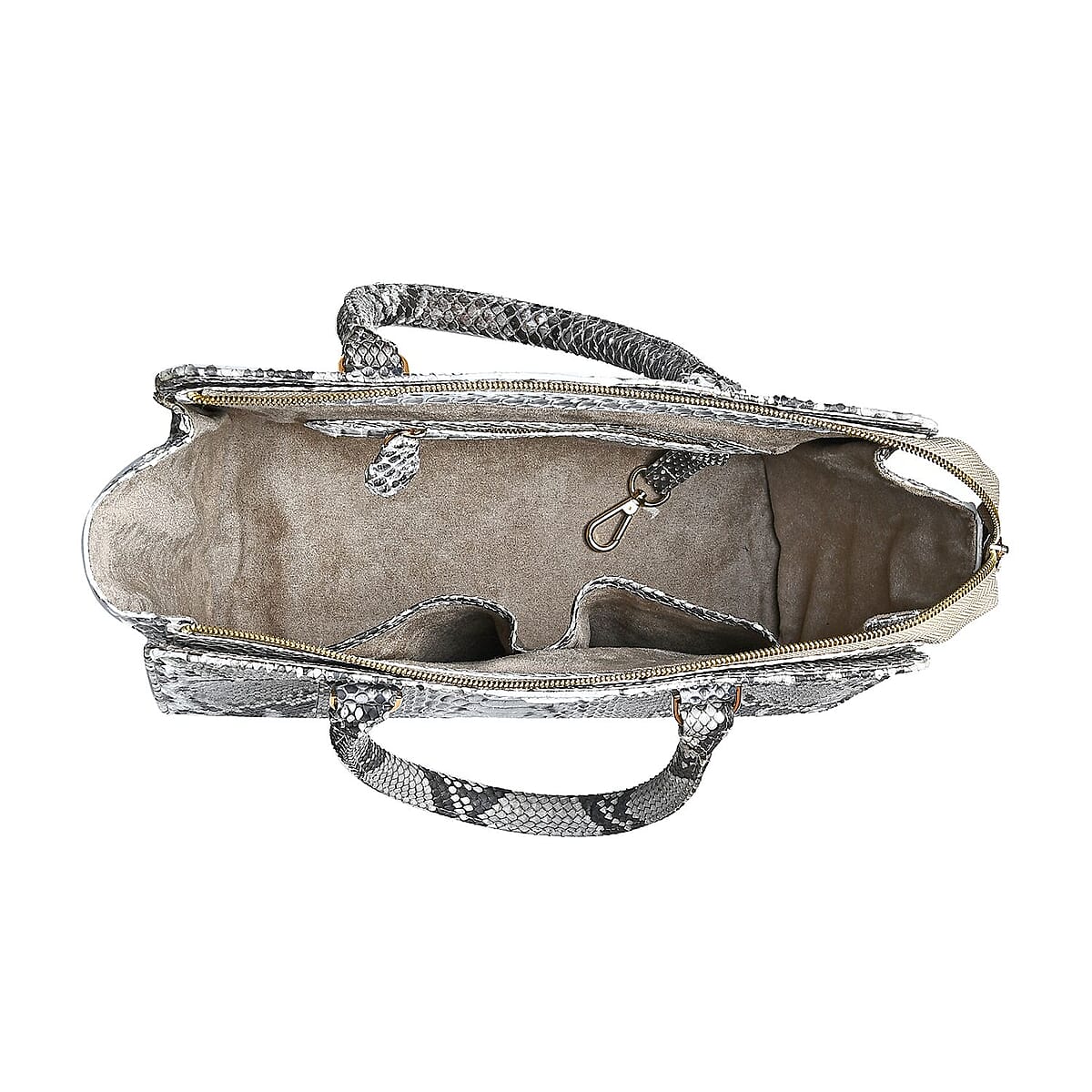 The Pelle Collection Natural Color 100% Genuine Python Leather Tote Bag for Women , Satchel Purse , Shoulder Handbag , Designer Tote Bag image number 7