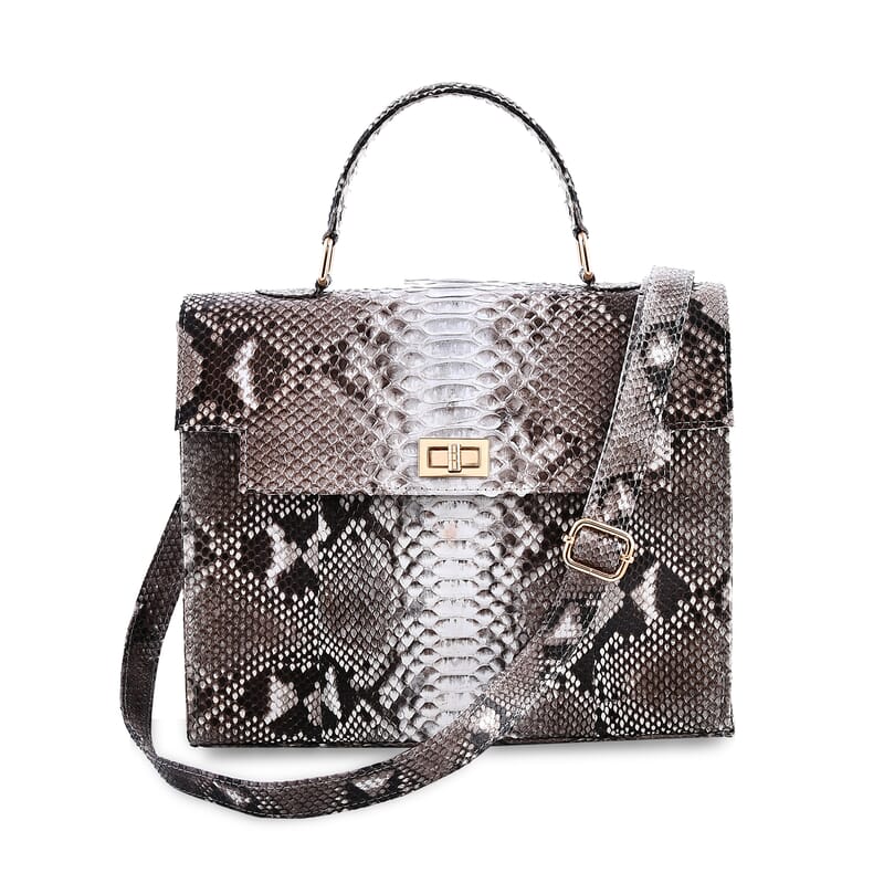 The Grand Pelle Natural Color 100% Genuine Python Leather Tote Bag