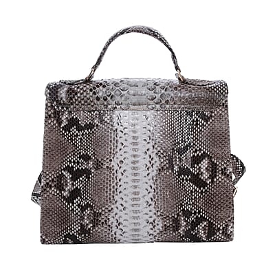 The Grand Pelle Natural Color 100% Genuine Python Leather Tote Bag