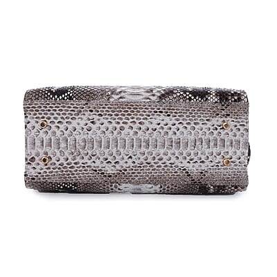 The Grand Pelle Natural Color 100% Genuine Python Leather Tote Bag