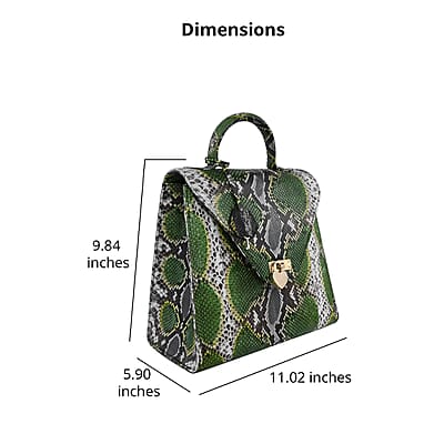 The Pelle Collection Green Color 100% Genuine Python Leather Tote Bag for Women , Women's Designer Tote Bags , Leather Handbags , Leather Purse