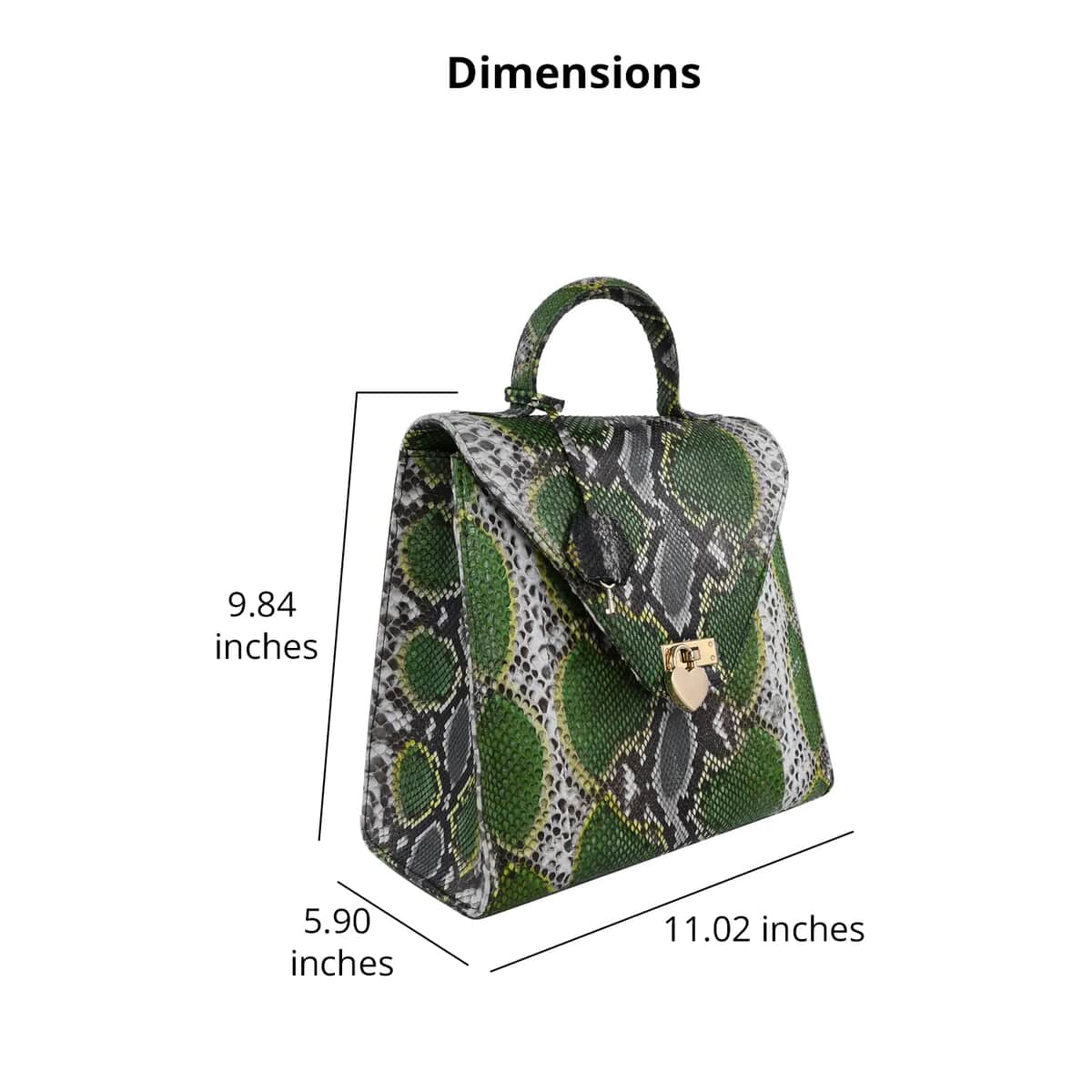 The Pelle Collection Green Color 100% Genuine Python Leather Tote Bag for Women , Women's Designer Tote Bags , Leather Handbags , Leather Purse image number 4