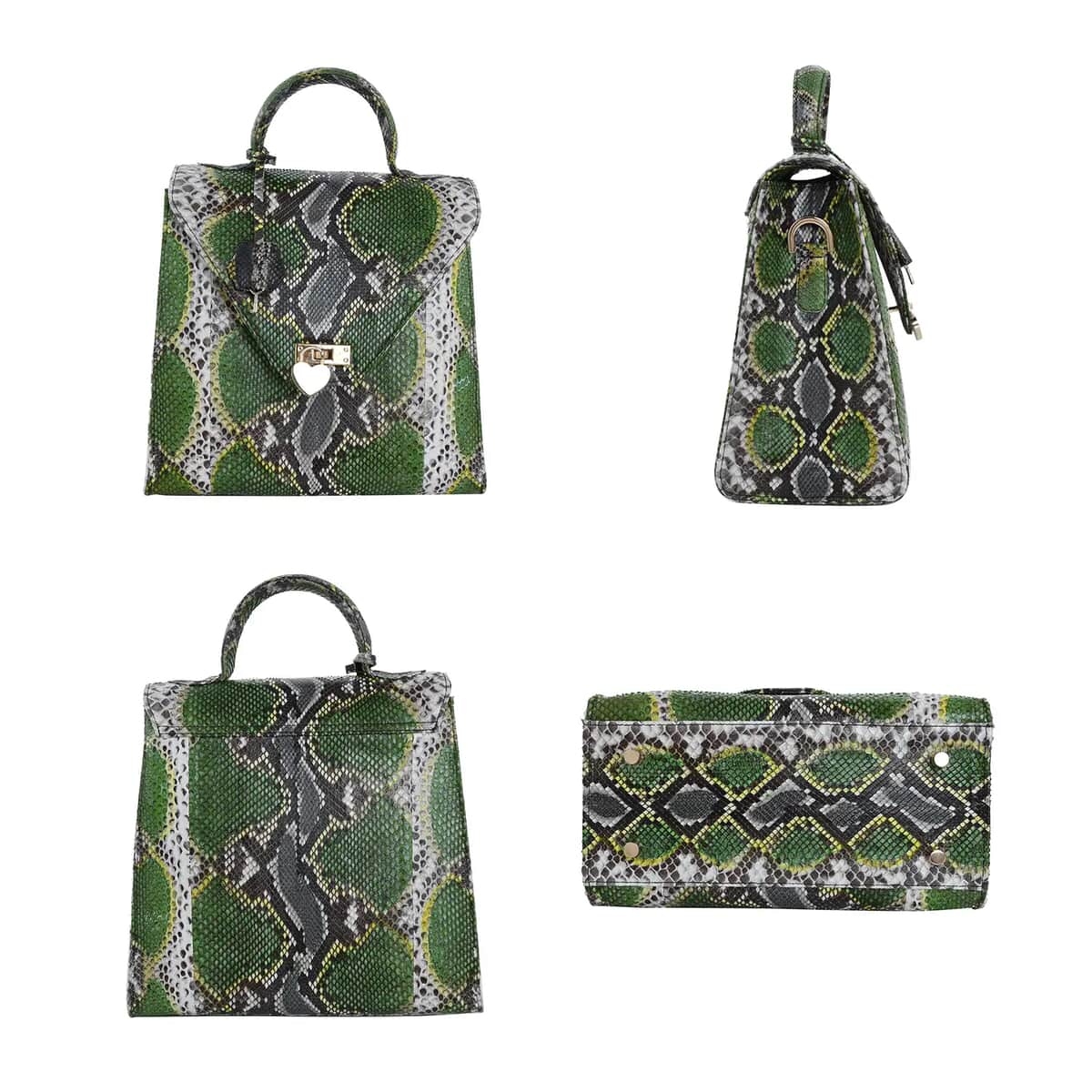 The Pelle Collection Green Color 100% Genuine Python Leather Tote Bag for Women , Women's Designer Tote Bags , Leather Handbags , Leather Purse image number 5