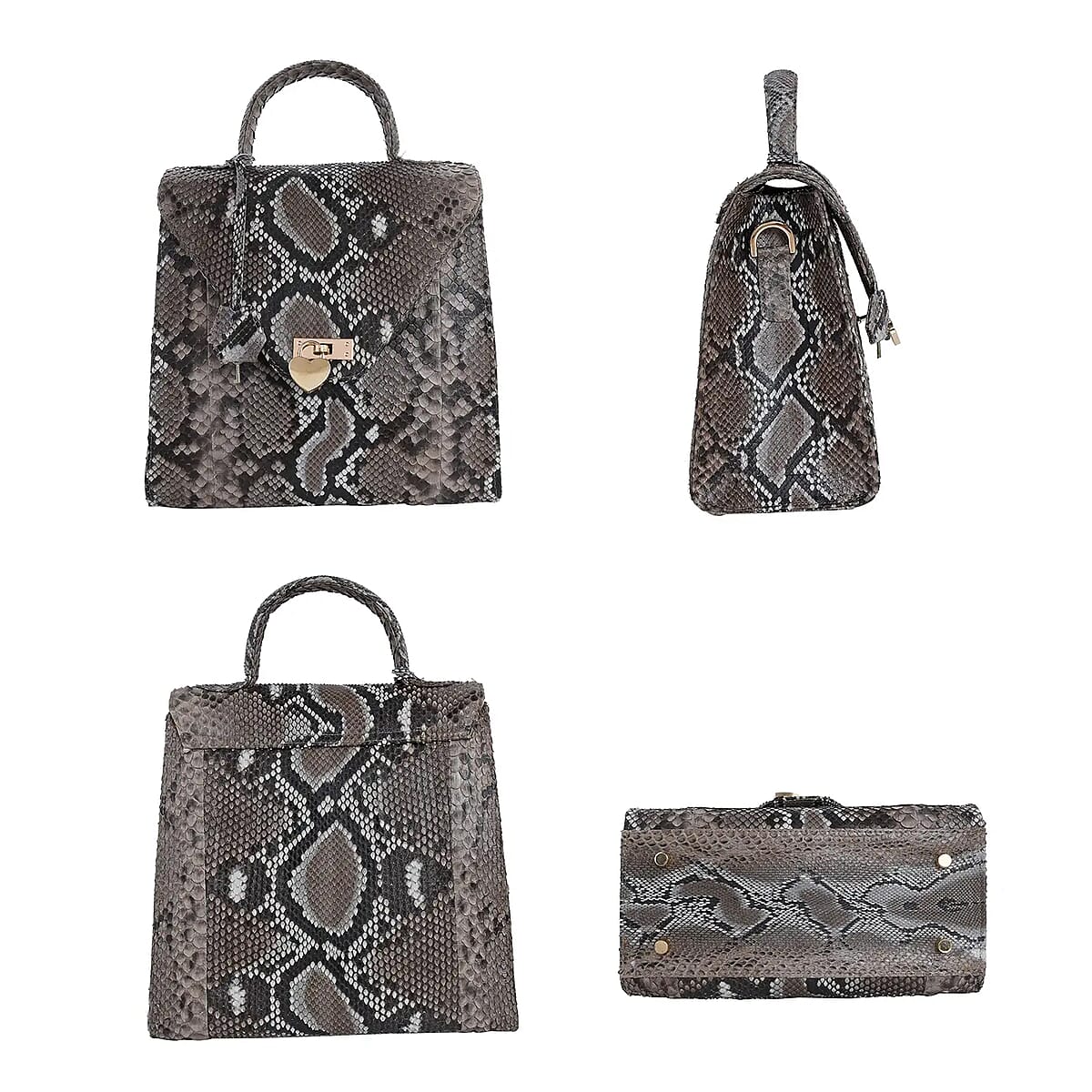 The Pelle Collection Brown Color 100% Genuine Python Leather Tote Bag for Women , Women's Designer Tote Bags , Leather Handbags , Leather Purse image number 5