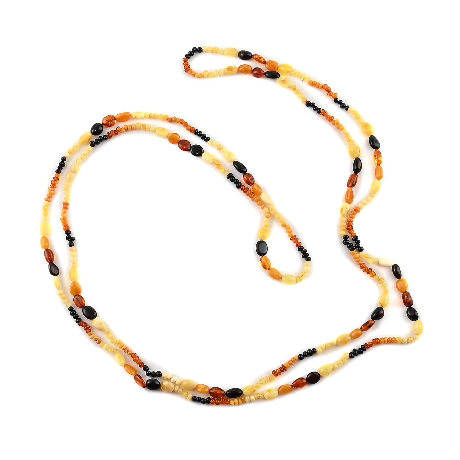 Multi Color Amber Endless Necklace (80 in)