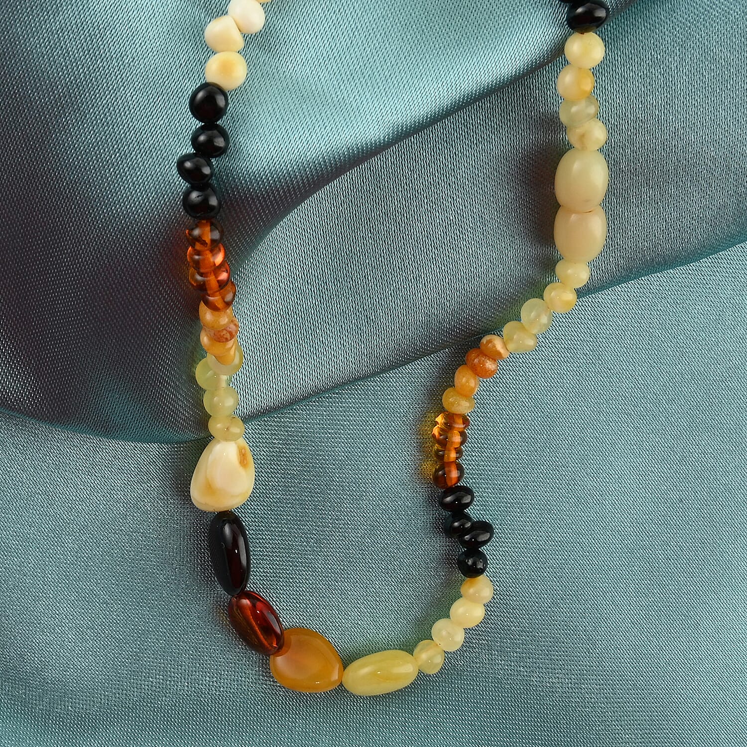 Multi Color Amber Endless Necklace (80 in)