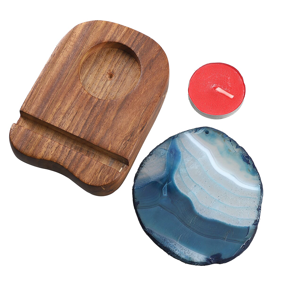 Wooden Stand for Agate Discs and Tea Light image number 5